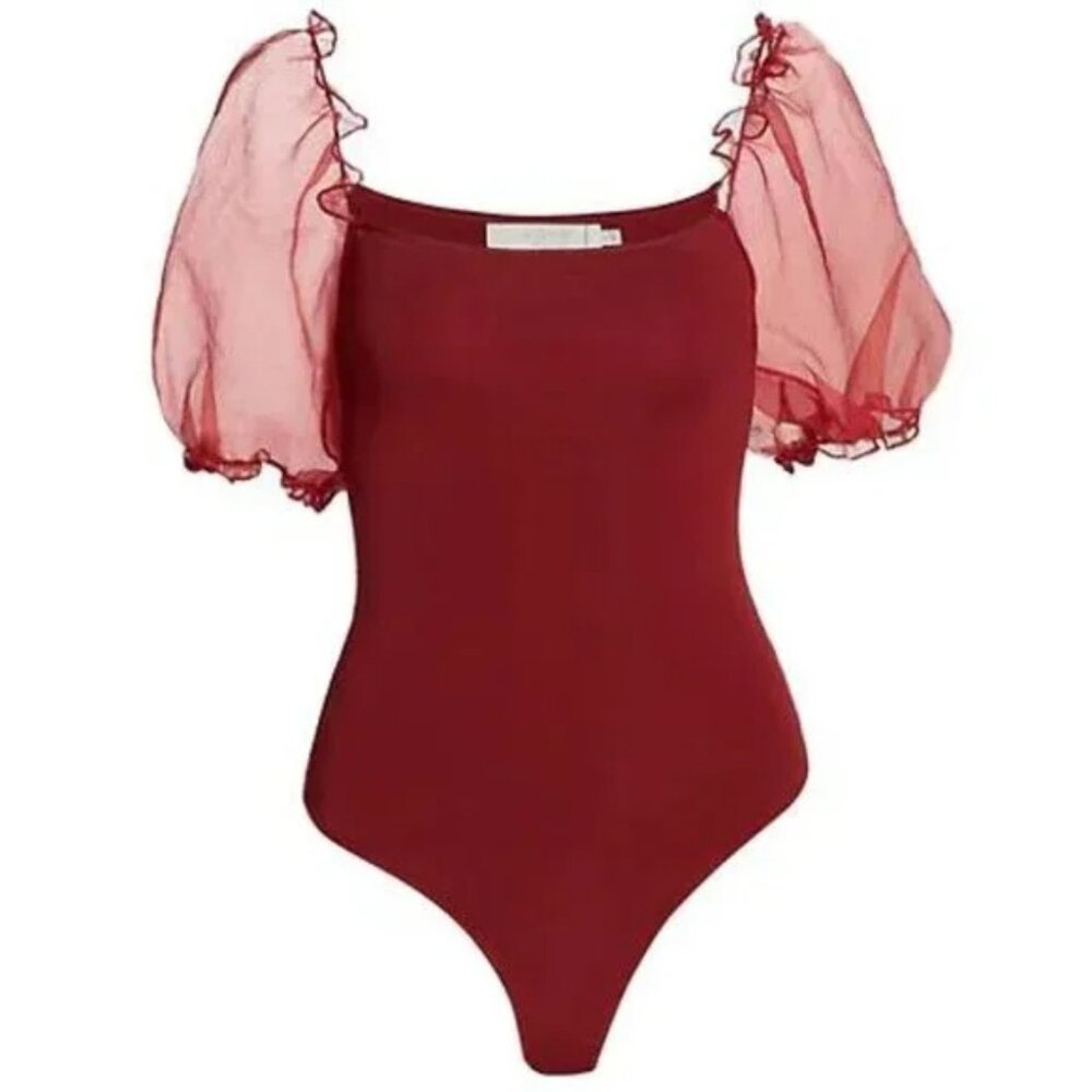 ASTR The Label Darling Mesh-Sleeve Bodysuit